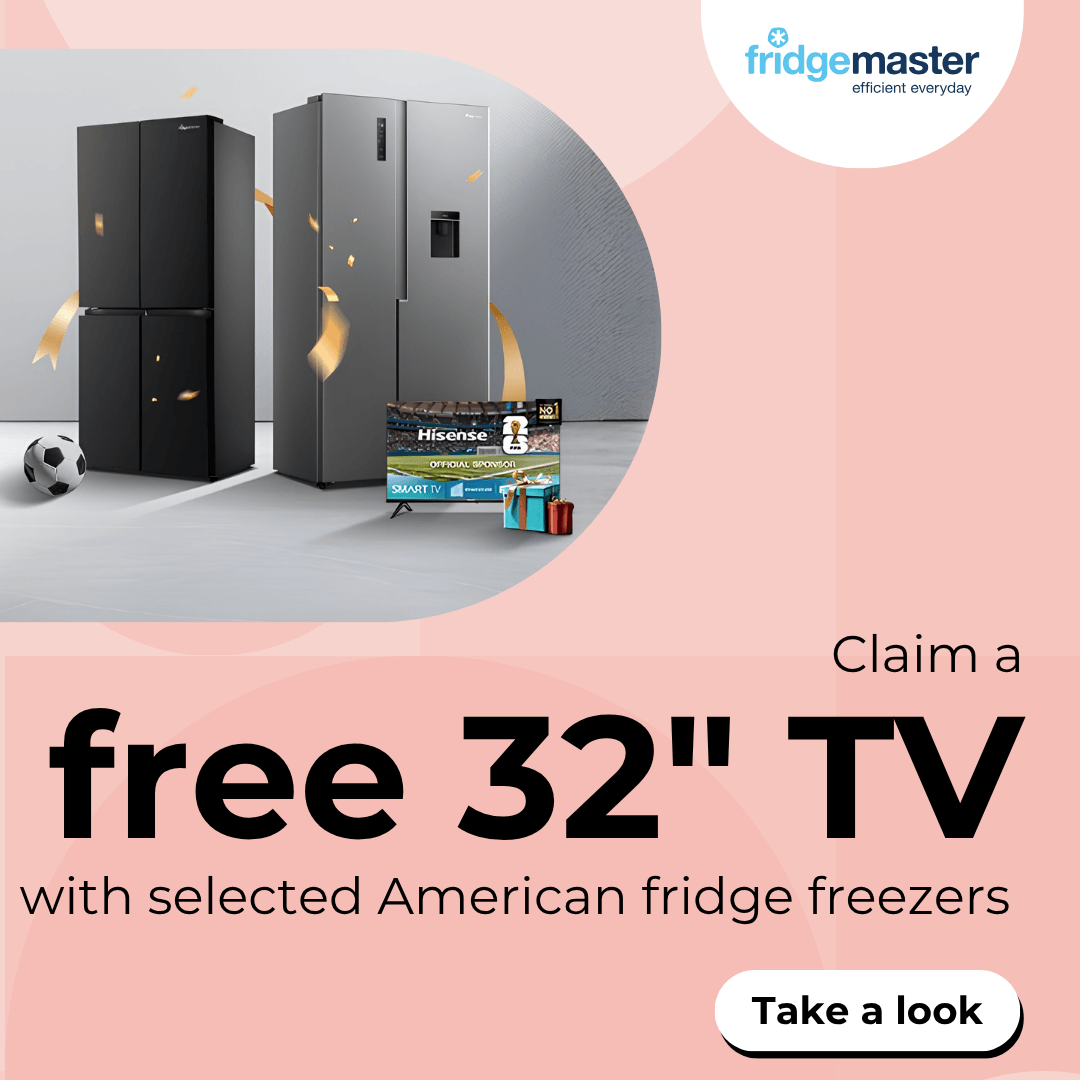 Free TV with selected fridgemaster American fridge freezers